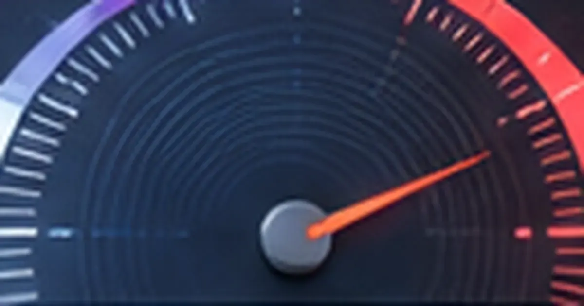 Website performance speed gauge illustrating Core Web Vitals and faster page performance