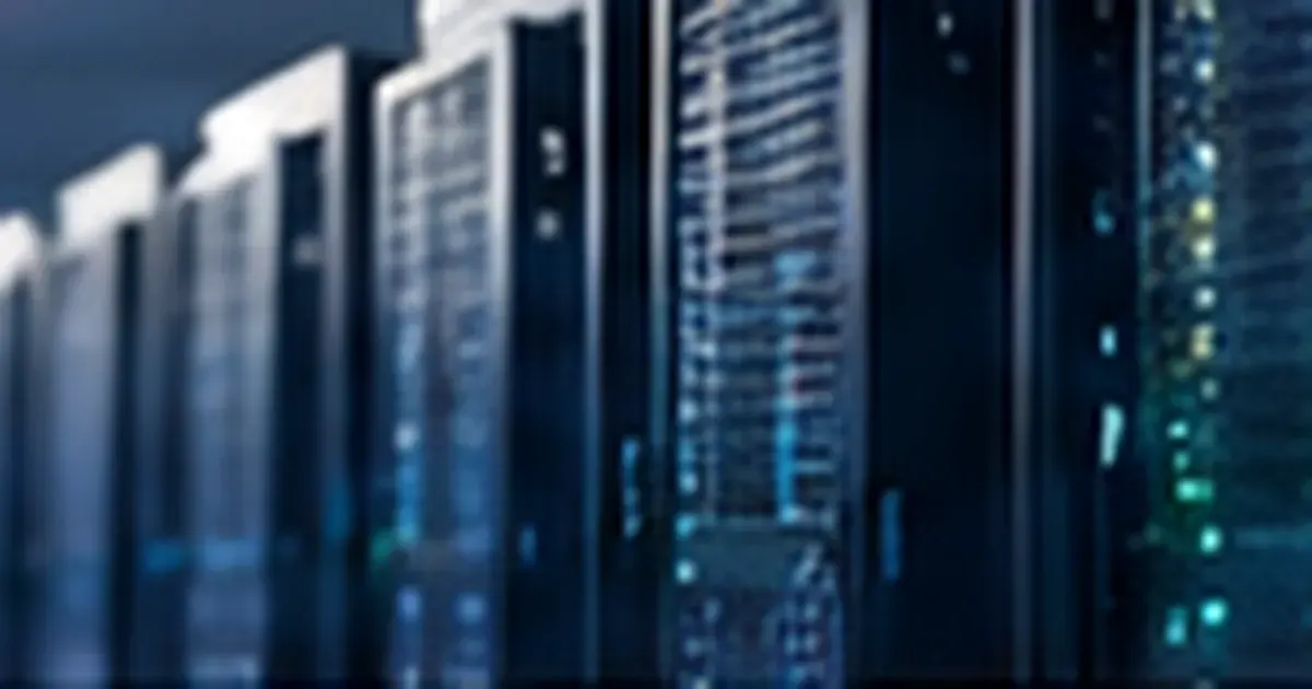 Data center server racks illustrating reliable web hosting speed uptime and SEO performance