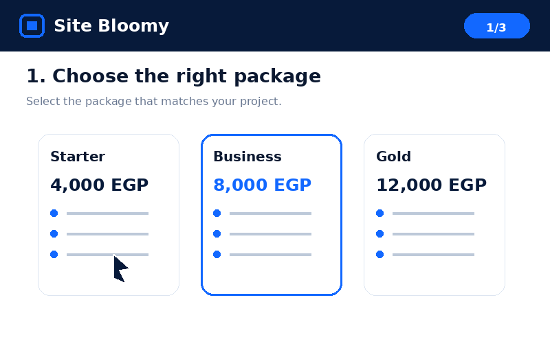 Site Bloomy subscription steps